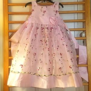Beautiful Fancy dress 4t 4 - Spring Pink & Roses